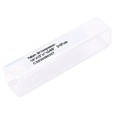GOTOTOP Spiral Flush Trim Router Bit For Woodworking Pros With 1/2 Inch Shank in plastic storage case with label.