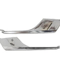 Premium One Pair Front Bumper Lower Fog Light Chrome Trim Strips For Tesla Model X 2016 To 2021 shiny chrome parts viewed from above