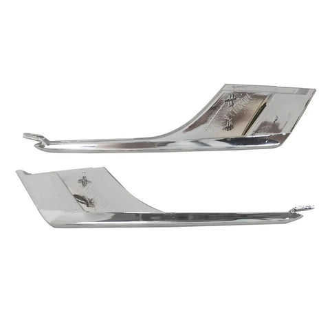 Premium One Pair Front Bumper Lower Fog Light Chrome Trim Strips For Tesla Model X 2016 To 2021 shiny chrome parts viewed from above