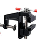 Mini Tabletop Vise Clamp On For Jewelry Making And Watch Repair, Portable Aluminum Alloy Bench Vise With Walnut Finish in black