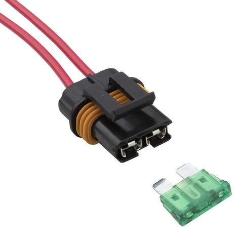 Close-up of 12 AWG wire Six Pack Inline Fuse Holders 30 Amp Waterproof Blade Fuse Holder with cover and a 30A fuse