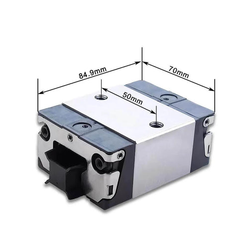 Front view of SKS Short Ball Slider 1pc Linear Guide Block R166231420 with dimensions displayed, for CNC and automation use.