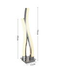 LED Table Lamp For Bedroom With Touch Dimmable Brightness And Memory Function Modern Arc Silver Desk Light, 50cm tall