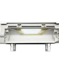 Front view of Replacement Gearbox Motor For S5 S50 S55 Vacuum Brush Assembly Bolt On One Piece Gearbox, housing in white.
