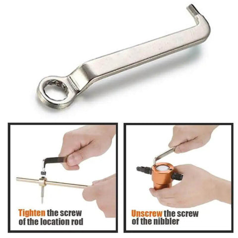 Power Drill Nibbler Attachment With 360 Degree Adjustable Double Head Metal Sheet Cutter And Wrench for clean cuts installation steps
