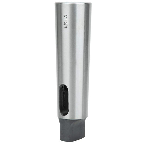 Baxnore taper reducing drill sleeve MT5 to MT4, steel body, side view.