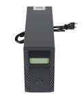 Stay Powered Up And Crushing Grid Failures Like A Boss With Rock Solid 1500VA 800W UPS Battery Backup front view with display and power cord.