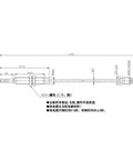 Gas thermocouple sensor, M8x1 thread, 600mm length, line drawing view