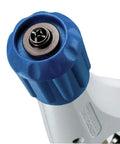 Close-up of ergonomic blue handle on Tube Cutter 1/8 To 1-3/4 Inch With Full Stop Feed System Keeps Wheels From Contact, Quick Wheel Change