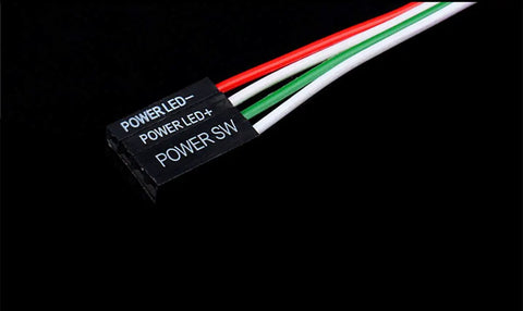 16mm Chassis Switch Metal Button Switch with 22 Inch Extension Cable in red, yellow, blue, green wires for ATX power supply DIY projects