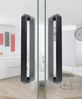 Tough As Nails Square Tube Glass Door Pull Handle Black Finish Push Pull for Office Home Use in modern living space