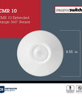 CMR 10 Contractor Select Extended Range Passive Infrared Ceiling Mount Occupancy Sensor with 360° Coverage, White Finish