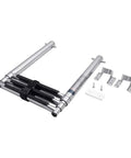 Three Step Telescoping Boat Ladder Welded From Marine Grade 304 Stainless Steel, showing folded unit with mounting hardware.