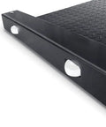 Heavy Duty Floor Drum Scale 2500 Lb Capacity 0.5 Lb Precision corner view of 30x30 steel platform with textured surface.