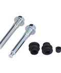 Top Notch Rear Brake Caliper Slider Pins Kit For Fit For GG GY GH Models 02-12 Durable Metal And Rubber Build For Easy DIY Car Fixes Fast And Reliable. Two metal rear brake caliper slider pins with rubber boots on white background.