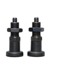 Heavy Duty Carbon Steel Indexing Pin With Fine Thread Plunger And Reliable Return Spring Mechanism Featuring A Knurled Grip Handle No Fuss Industrial Replacement MT305Z close-up view of two units.