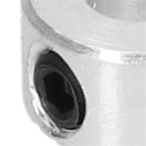 Heavy Duty 20 Pack 6mm Carbon Steel Shaft Collars Setscrew Design Crafted Tough Enough For Robotics And Machinery Zinc Plated Finish Prevents Rust From Eating Metal While Giving Axial Radial Stability On Your Drive Shafts close-up 6mm bore