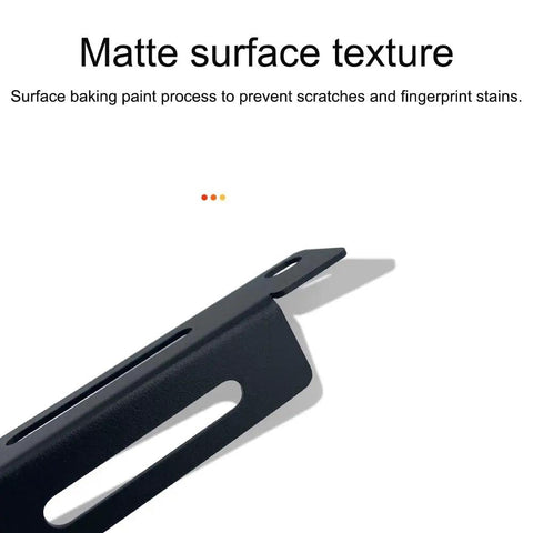 Matte black steel 0.5U L bar detail for 19 Inch Server Rack Rig, part of 2 Pcs 0.5U Cable Lacing L Bars for 19 Inch Server Rack Rig.