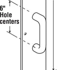 4 X 16 Inch Satin Aluminum Door Pull And Plate With Round Handles, Pre-Punched Mounting Holes, 6 Inch On Center, Commercial Grade