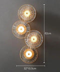 Slick Modern Led Wall Sconce Featuring Copper Details And Lotus Leaf Glass Shade Hardwired Indoor Lighting Fixtures For Living Room Bedroom Home Hallway Vibes, 32x10.5cm, 62cm height.
