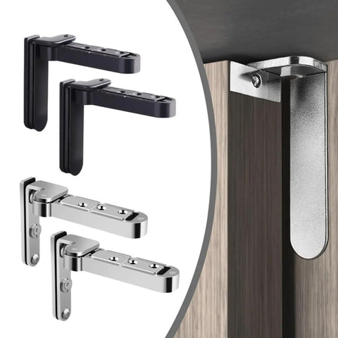 Zinc Alloy Hidden Door Hinges 2 Pack Adjustable 3D Rotatable Invisible Secret Hinges For Wood Heavy Duty Black Hardware preview