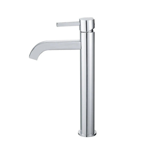 Ramus Single Handle Vessel Sink Bathroom Faucet Chrome Finish For A Slick Modern Bath, Solid Brass Build, Ceramic Cartridge, Leak-Free, 1-Hole Mount, Easy Install, High Arc Spout, Durable And Easy To Clean, Premium Quality Finish