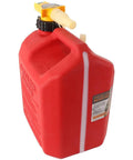 Spill Free Two And A Half Gallon Gas Can With Thumb Button Pour Seven Eighths Inch Funnel Spout Dust Cover And A Twenty Mesh Stainless Steel Screen