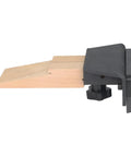 Side view of Wooden Bench Pin for Jewelry Making and DIY Projects, Grab and Go Portable Workbench Tool With Adjustable Clamp.