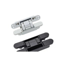 Beefy Heavy Duty 120Kg Flush Door Concealed Cross Hinges 177x28mm G80 Grade Steel Hinges in black and white