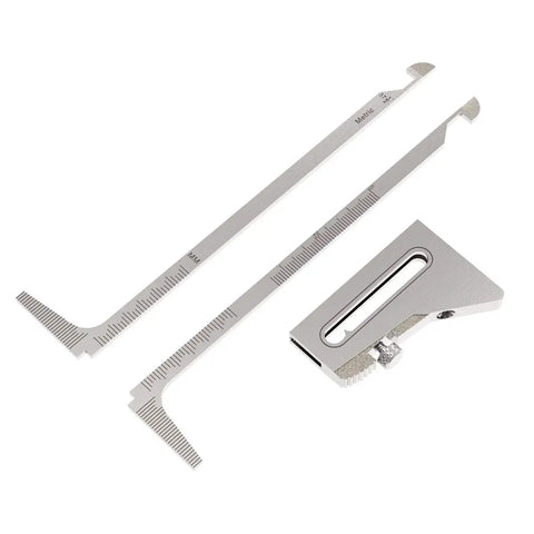 Hi Lo Welding Gauge For Pipe Fit Up, Stainless Steel Alignment Tool With Standard And Metric Scales, 32mm Gap And 37.5 Degree Bevel, Pro Grade NBS Calibration Ready, Includes Storage Box For On Site Accuracy. Stainless steel pipe fit-up gauge with metric scales