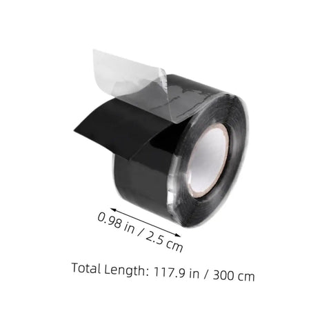 Heavy Duty Pipe Repair Tape For Outdoor Use Self Adhesive Sealant Tape 3m Leak Stop No Fuss Waterproof Fix For Water Pipes And Quick Diy Seals For All Weather Conditions, black roll, 300cm length, 2.5cm width