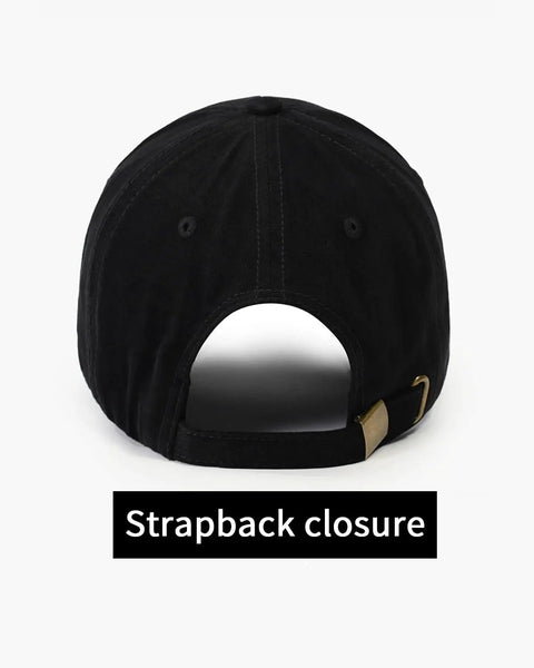 Back view of Unisex Baseball Cap Black Plus Size Hat For Running Golf Travel And More All Day Comfort Adjustable Fit Men And Women