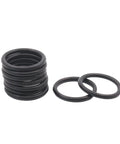 Nitrile O Ring Assortment Kit 1.5 2.4 4.6 mm Cross Section, 50 Pcs, 3dB Wide Band Sealing Performance, Durable O Rings For General Repairs, DIY Projects And Professional Use black nitrile O-rings stacked and laid flat