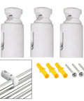 Three Pack Replacement Towel Rail Radiator Brackets For Heated Walls White Finish with screws and washers