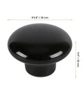 30 Pack Dope Black Ceramic Cabinet Knobs 1.5 Inch (38mm) Round Single Hole Door Knobs With 30 Screws Vintage Drawer Pulls