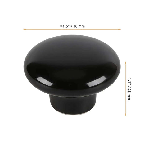 30 Pack Dope Black Ceramic Cabinet Knobs 1.5 Inch (38mm) Round Single Hole Door Knobs With 30 Screws Vintage Drawer Pulls