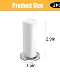 Two Pack Door Stoppers With No Drill Adhesive, Stainless Steel Magnetic Door Holders, Windproof Door Catch in white, dimensions 2.9x1.6in.