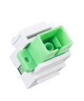 Ten Pack Fiber Optic SC To SC APC Simplex Couplers For Singlemode Cables, Zirconia Ceramic Ferrule, Ultra Low Insertion Loss Up To Zero Point Two Decibels, White Keystone Jack Style Adapter For Fiber Wall Plate Plug And Play