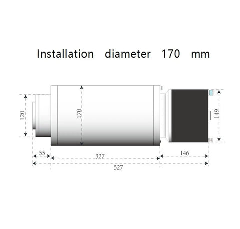 Industrial Grade Pneumatic Electric Spindle Badass Cnc Milling Workhorse 15Kw Bt40 Taper 12000Rpm dimensions diagram