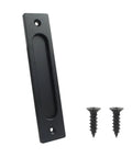 7 Inch Flush Pull Handle For Barn Doors And Pocket Doors Matte Black Aluminum Recessed Door Pull with included screws