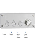 Control panel of Portable Evaporative Swamp Cooler With Three Fan Speeds And Massive Water Tank, Four Wheel Rig Setup.