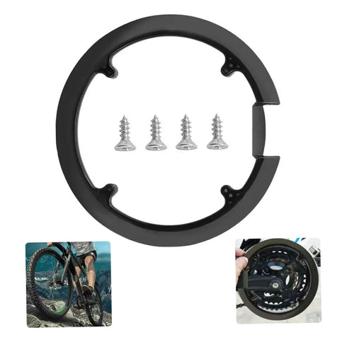 Sprocket Guard Chain Cover for Bicycle Lightweight Crank Ring With Four Screws Easy Install Protects Chain From Scratches