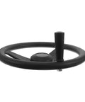 Smooth Tri Spoke Compact Shelving Handwheel In Stylish Black Plastic Crank Handle For Effortless Manual Drive And Easy Archive Rack Storage Access Without Strain, black