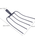 Handheld Manure Fork For Grass Cleanup And Lawn Maintenance, Multi Functional Iron Yard Tool dimensions shown