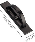 Invisible Cabinet Drawer Handle With 180 Degree Rotating Zinc Alloy Hidden Grip, black, dimensions shown with arrows, no drill