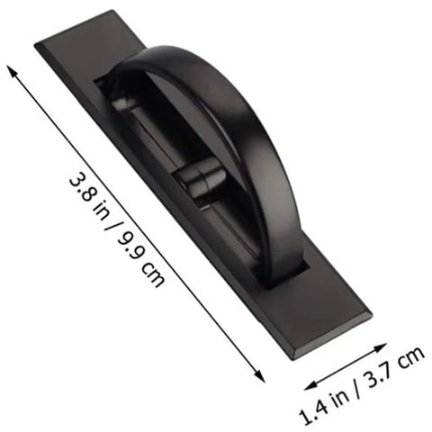Invisible Cabinet Drawer Handle With 180 Degree Rotating Zinc Alloy Hidden Grip, black, dimensions shown with arrows, no drill