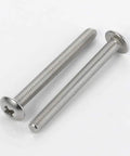 Built Tough 1/4-20 By 1/2 Inch Truss Head Machine Screws Full Thread Grade 304 Stainless Steel showing two screws with bright finish