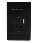 Heavy Duty 3 Prong Wall Outlet With Quick Charge Usb Ports Built Like A Tank Polycarbonate Faceplate showing dual USB ports.