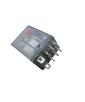 Beefy K10P-11D15-24 General Purpose DPDT Relay With Socket Mount 24 VDC Coil Silver Contacts angled side view