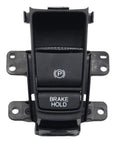 Electric Parking Brake Actuator Switch Electronic Automatic E Brake Replacement Straight Swap For 2015 2019 Vehicles top view of black switch.